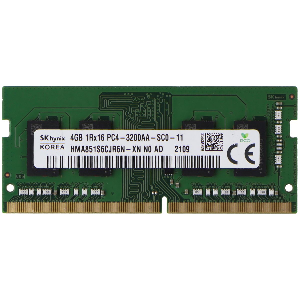 SK Hynix (4GB) DDR4 3200MHz Laptop RAM PC4-3200AA (HMA851S6CJR6N-XN N0 AC) Computer Parts - Memory (RAM) SK Hynix    - Simple Cell Bulk Wholesale Pricing - USA Seller