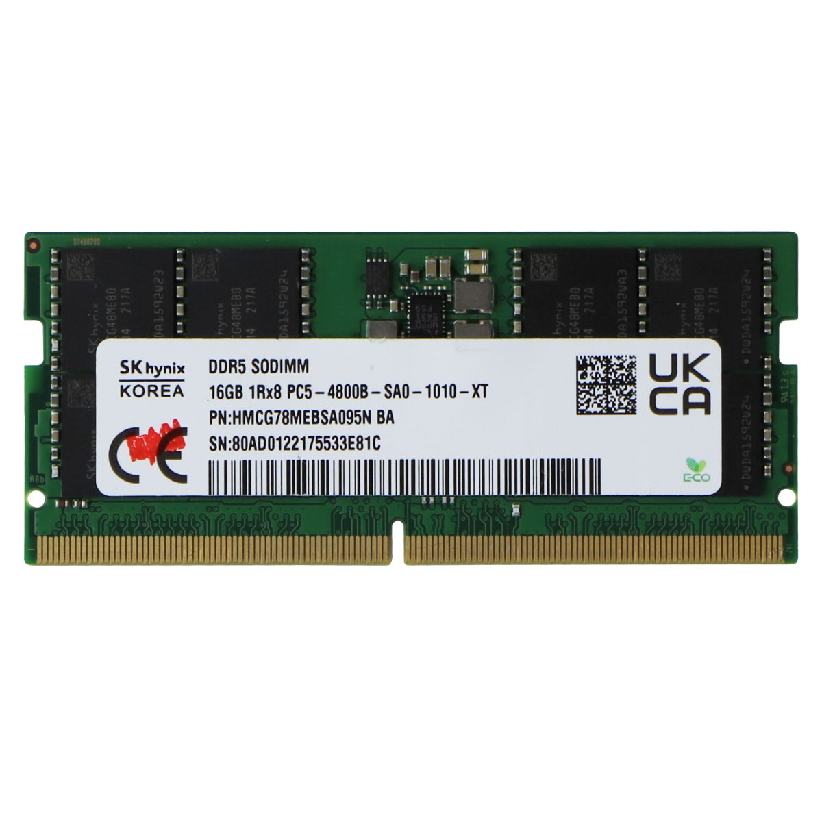 SK Hynix 16GB RAM Memory DDR5 4800MHz (Model: HMCG78MEBSA092N BA) Computer Parts - Memory (RAM) SK Hynix    - Simple Cell Bulk Wholesale Pricing - USA Seller