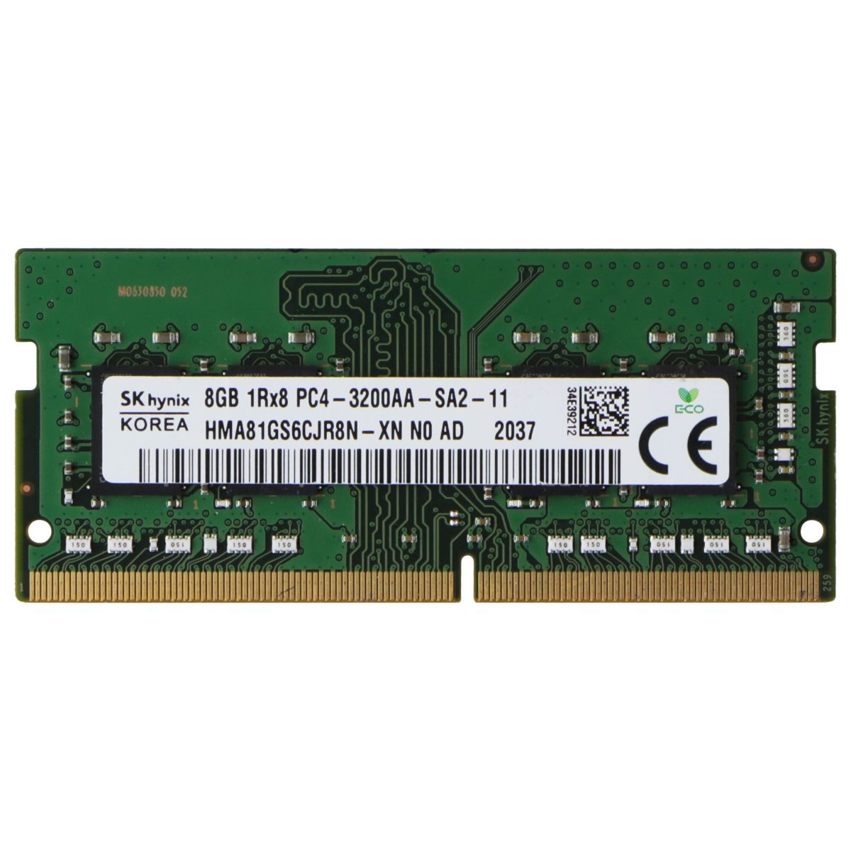 SK Hynix (8GB) DDR4 1Rx8 (PC4-3200V) Laptop RAM Memory HMA81GS6CJR8N-XN NO AC Computer Parts - Memory (RAM) SK Hynix    - Simple Cell Bulk Wholesale Pricing - USA Seller