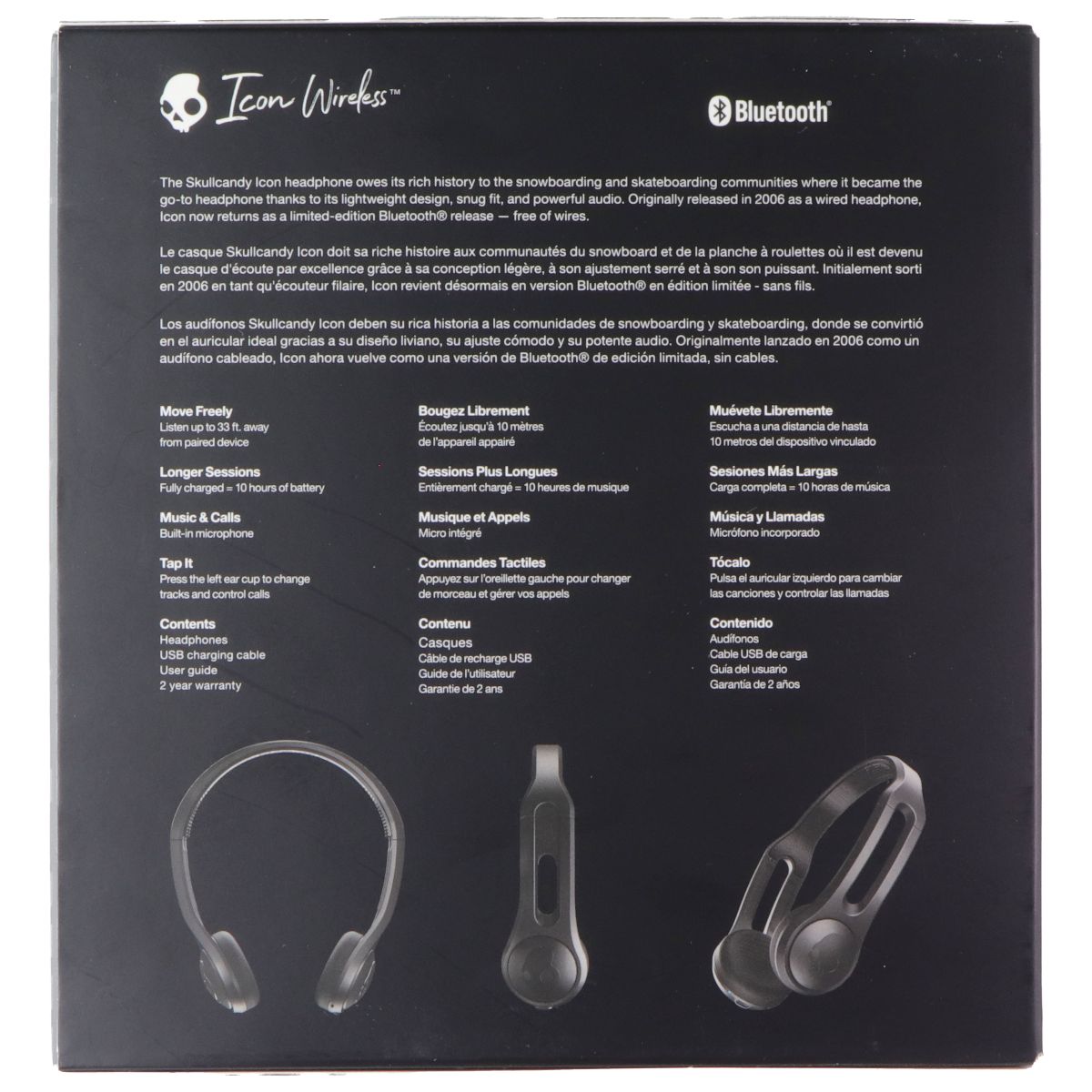 SkullCandy Limited Edition Icon Wireless Series On-Ear Headphones - Black Cell Phone - Headsets Skullcandy - Simple Cell Bulk Wholesale Pricing - USA Seller