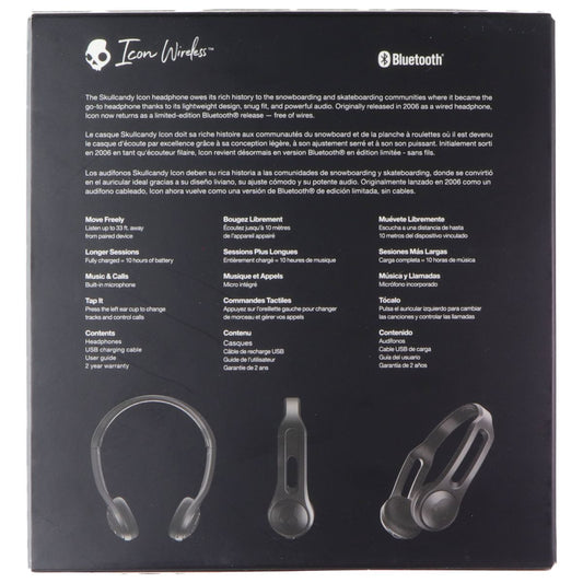 SkullCandy Limited Edition Icon Wireless Series On-Ear Headphones - Black Cell Phone - Headsets Skullcandy - Simple Cell Bulk Wholesale Pricing - USA Seller