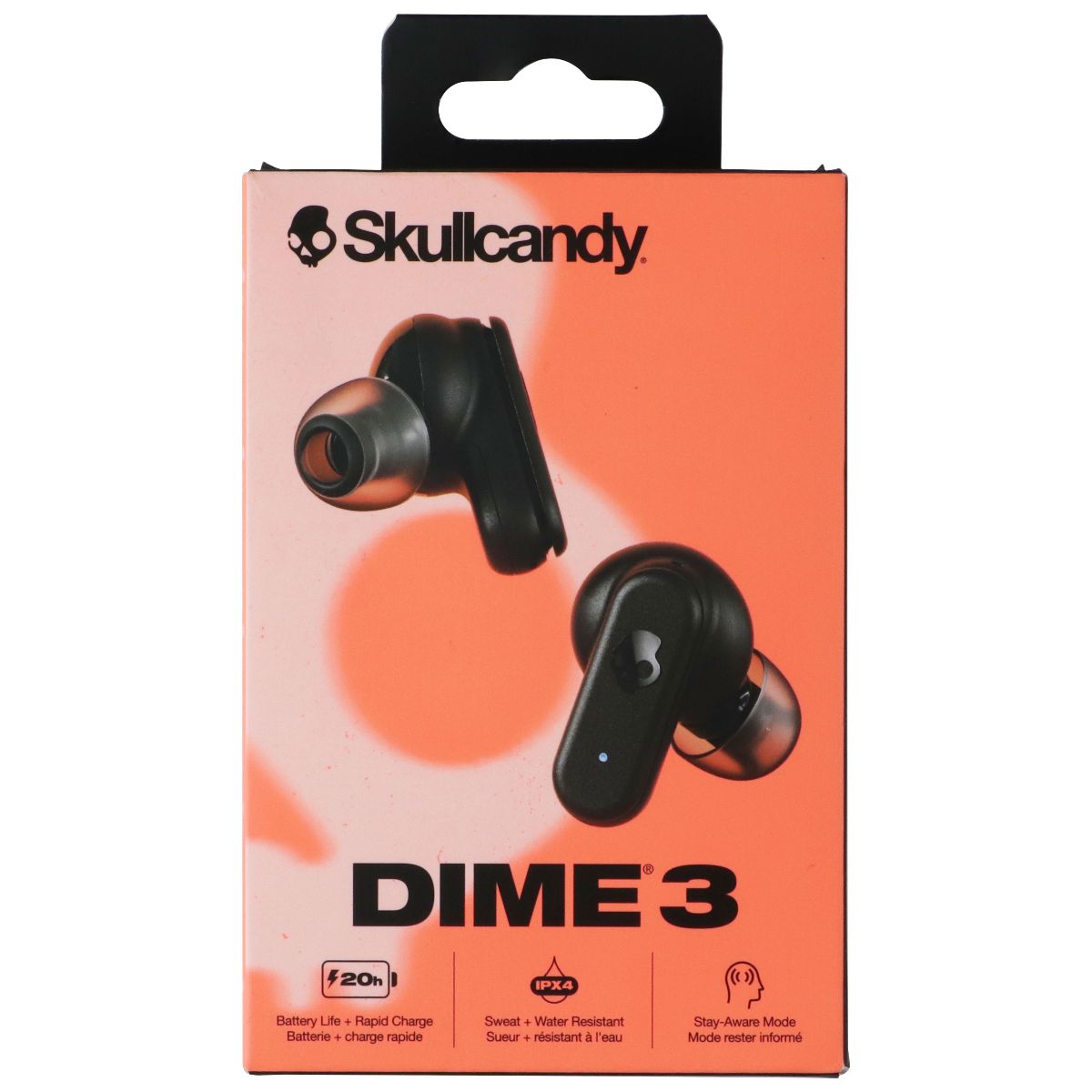Skullcandy Dime 3 Wireless Bluetooth Earbuds - True Black (S2DCW-R740) Cell Phone - Headsets Skullcandy - Simple Cell Bulk Wholesale Pricing - USA Seller