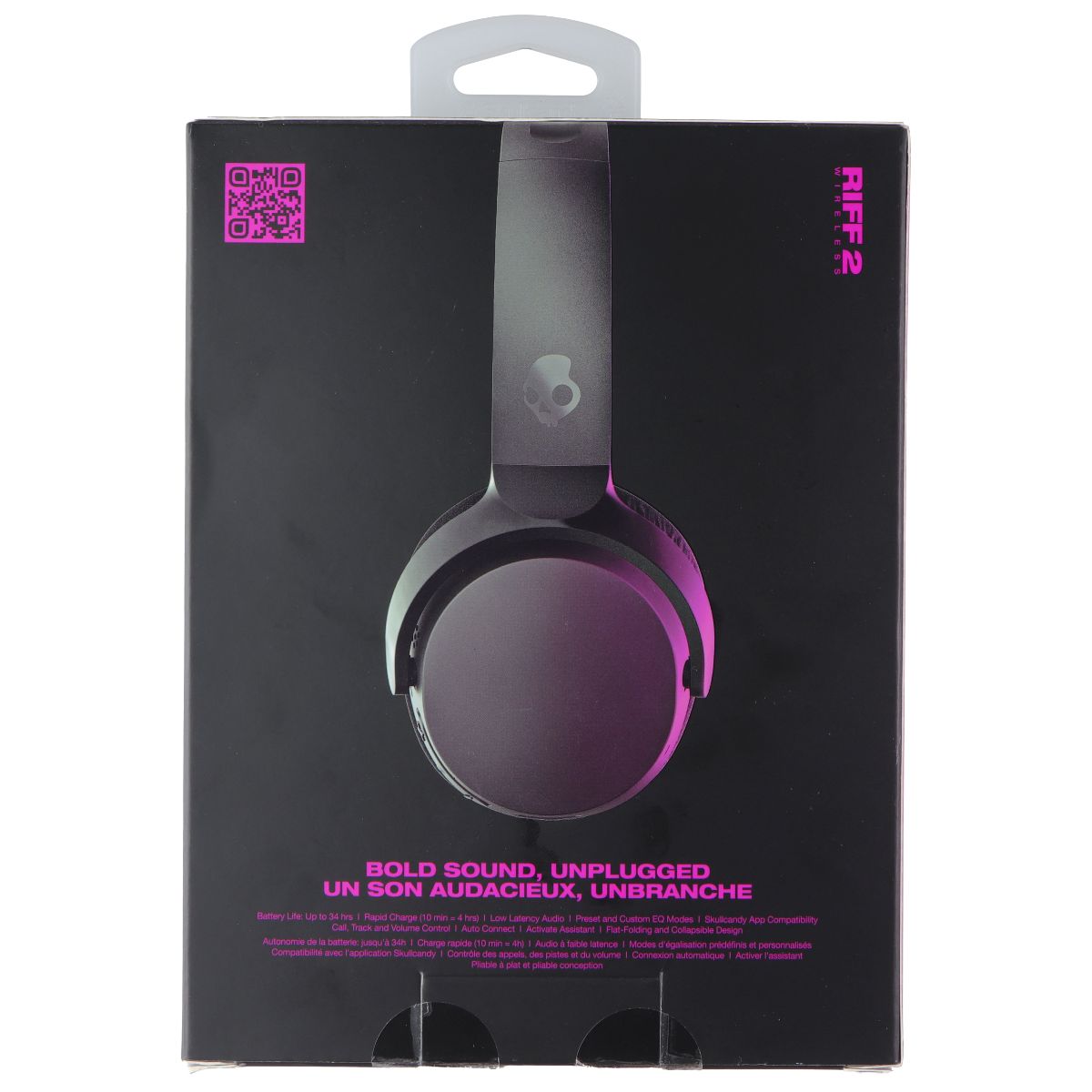Skullcandy Riff 2 On-Ear Wireless Bluetooth Headphones - Black Portable Audio - Headphones Skullcandy - Simple Cell Bulk Wholesale Pricing - USA Seller