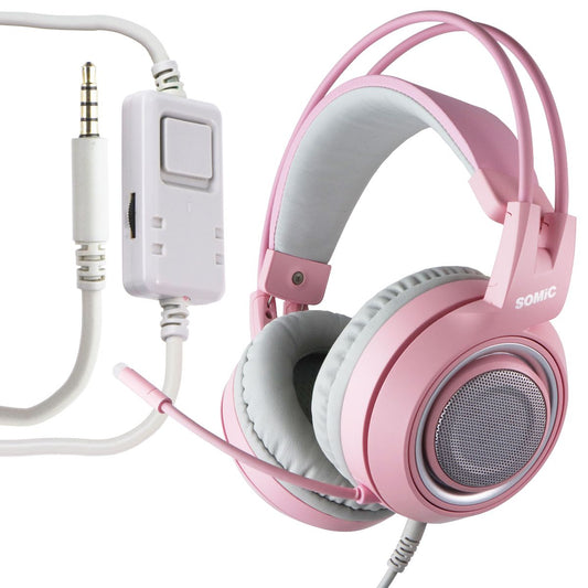 SOMIC G951 3.5mm Stereo Gaming Headset with Mic and Cat Ears - Pink