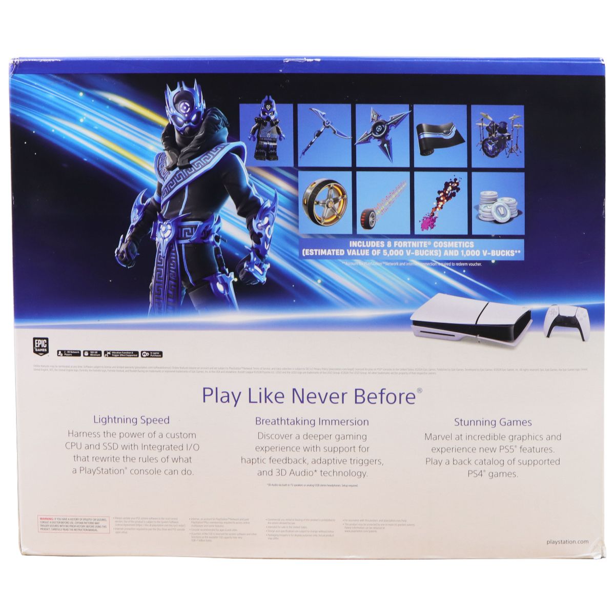 Sony PlayStation 5 Console Fortnite Cobalt Star Disc Edition (CFI-2015) - White Gaming/Console - Video Game Consoles Sony - Simple Cell Bulk Wholesale Pricing - USA Seller