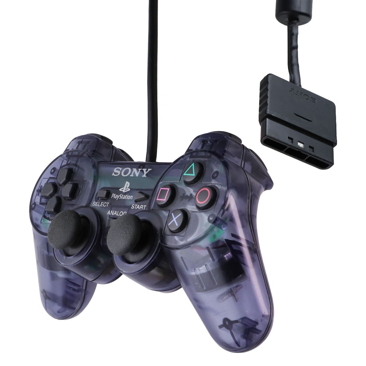 Sony PlayStation PS2 Dual Shock 2 Wired Controller - Clear Black (SCPH-10010)