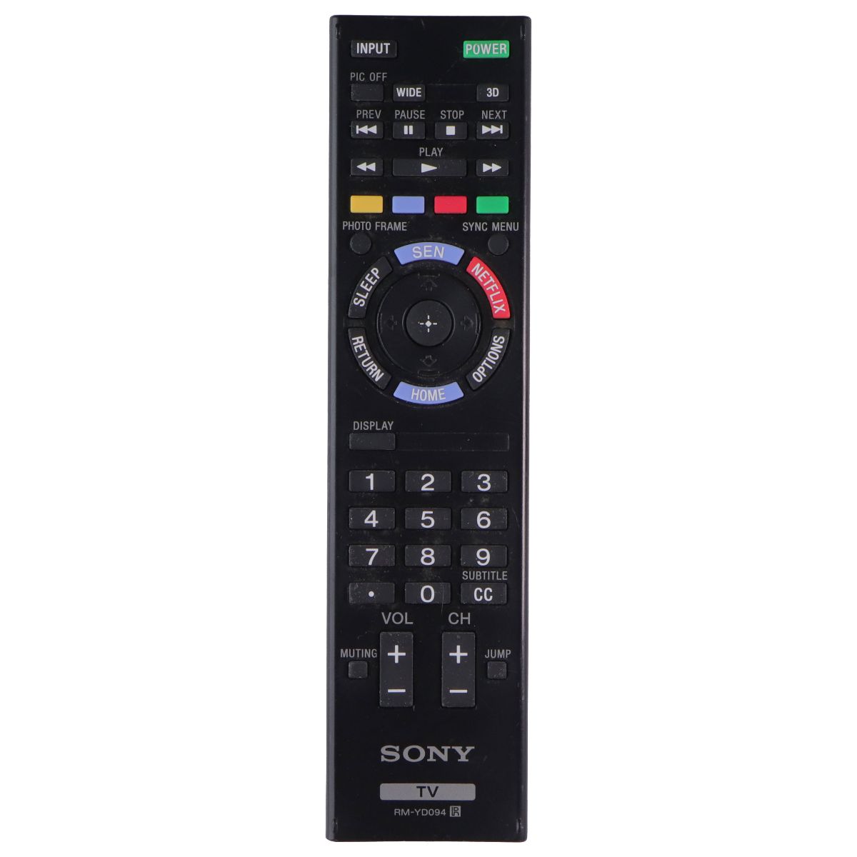 Sony Remote Control (RM-YD094) for Select Sony TVs - Black TV, Video & Audio Accessories - Remote Controls Sony - Simple Cell Bulk Wholesale Pricing - USA Seller