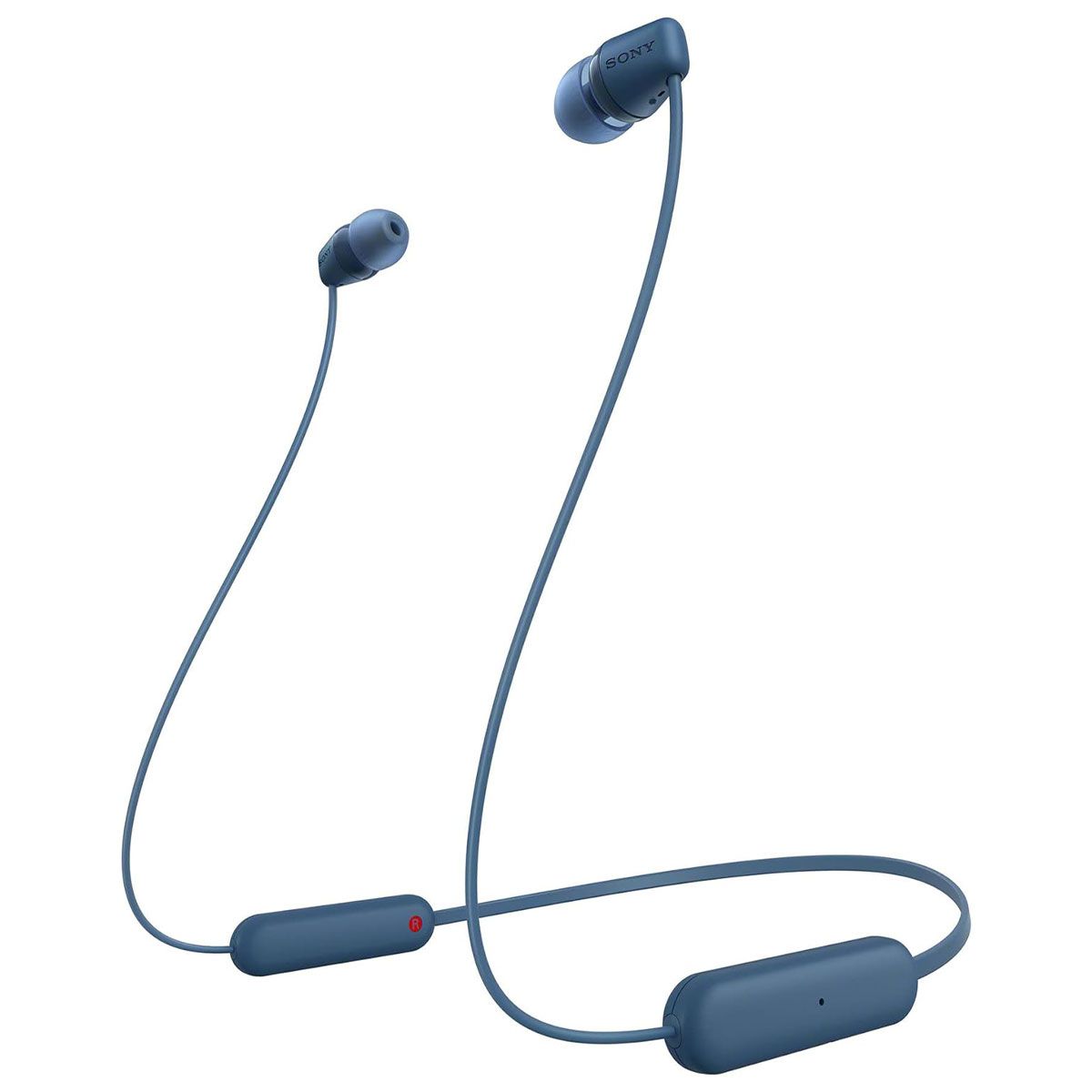 Sony WI-C100 Wireless in-Ear Bluetooth Headphones with Built-in Mic - Blue Portable Audio - Headphones Sony - Simple Cell Bulk Wholesale Pricing - USA Seller