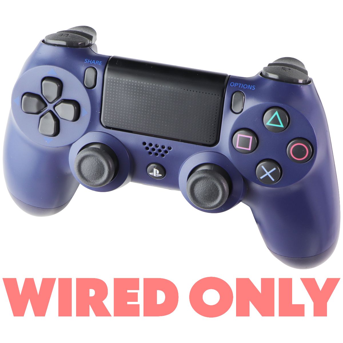 Sony DualShock 4 WIRED ONLY Controller for PS4 (CUH-ZCT2U) - Midnight Blue Gaming/Console - Controllers & Attachments Sony - Simple Cell Bulk Wholesale Pricing - USA Seller
