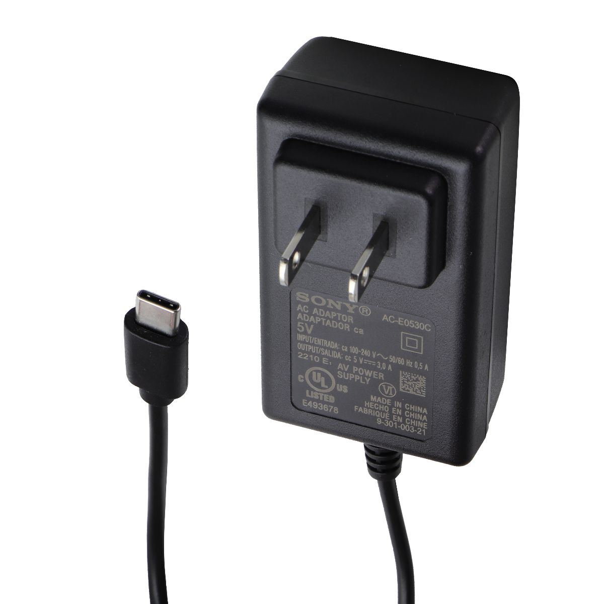 Sony AC Adaptor (AC-E05300) 5V USB-C - Black Cell Phone - Chargers & Cradles Sony    - Simple Cell Bulk Wholesale Pricing - USA Seller