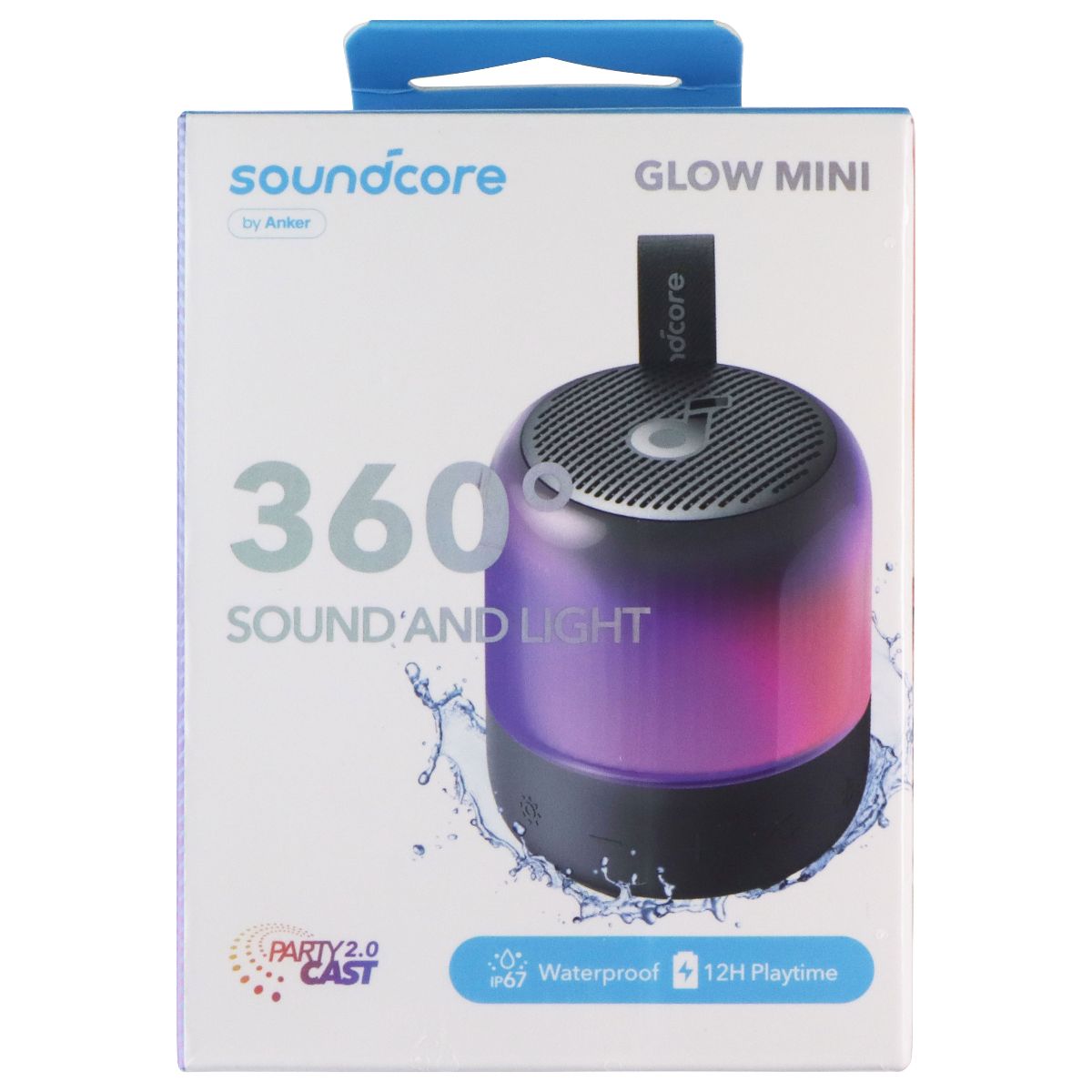 Soundcore by Anker Glow Mini Portable Waterproof Speaker - Black/RGB (A3136) Cell Phone - Audio Docks & Speakers Soundcore - Simple Cell Bulk Wholesale Pricing - USA Seller