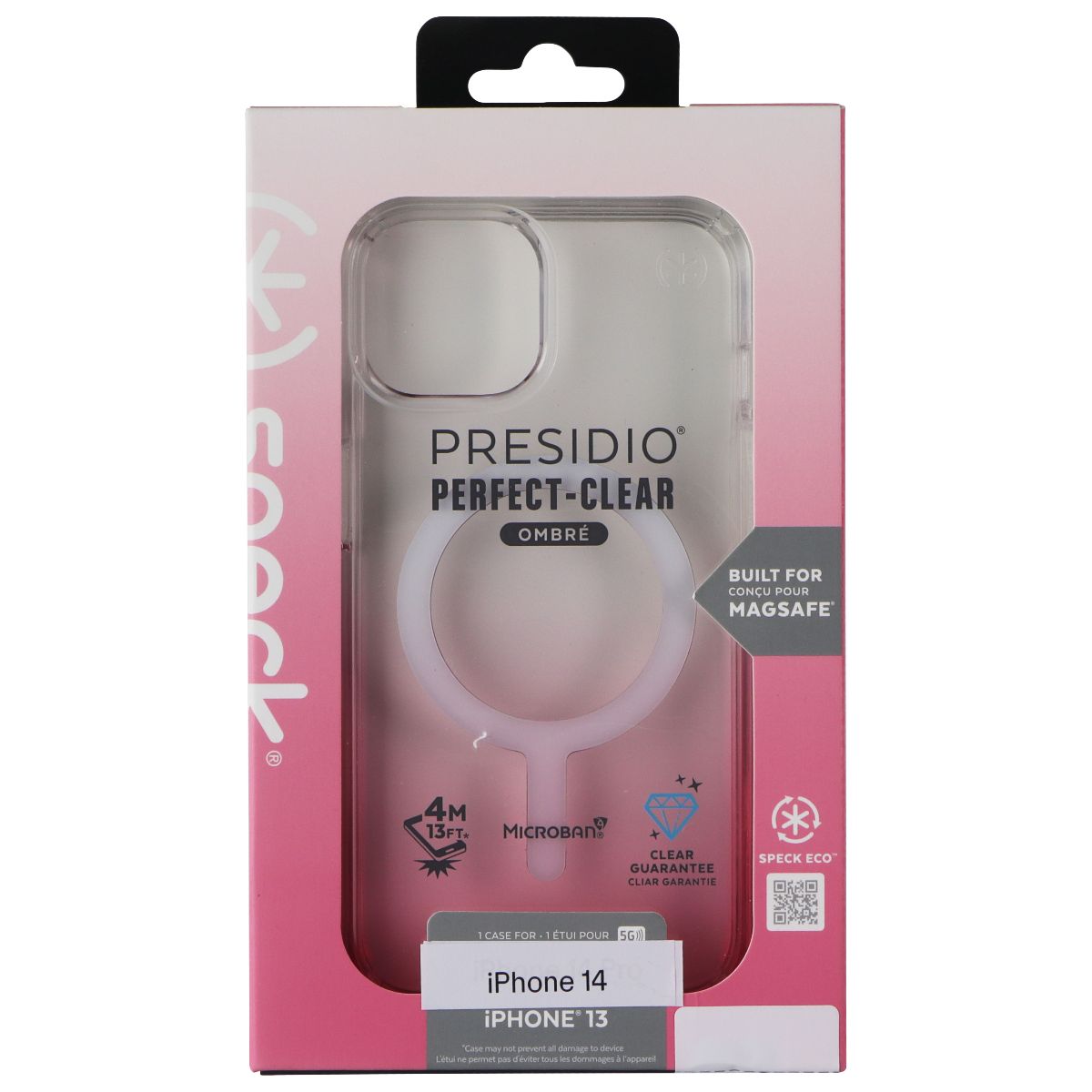 Speck Presidio Perfect-Clear Ombre Case for MagSafe for iPhone 14 - Rose Fade Cell Phone - Cases, Covers & Skins Speck - Simple Cell Bulk Wholesale Pricing - USA Seller