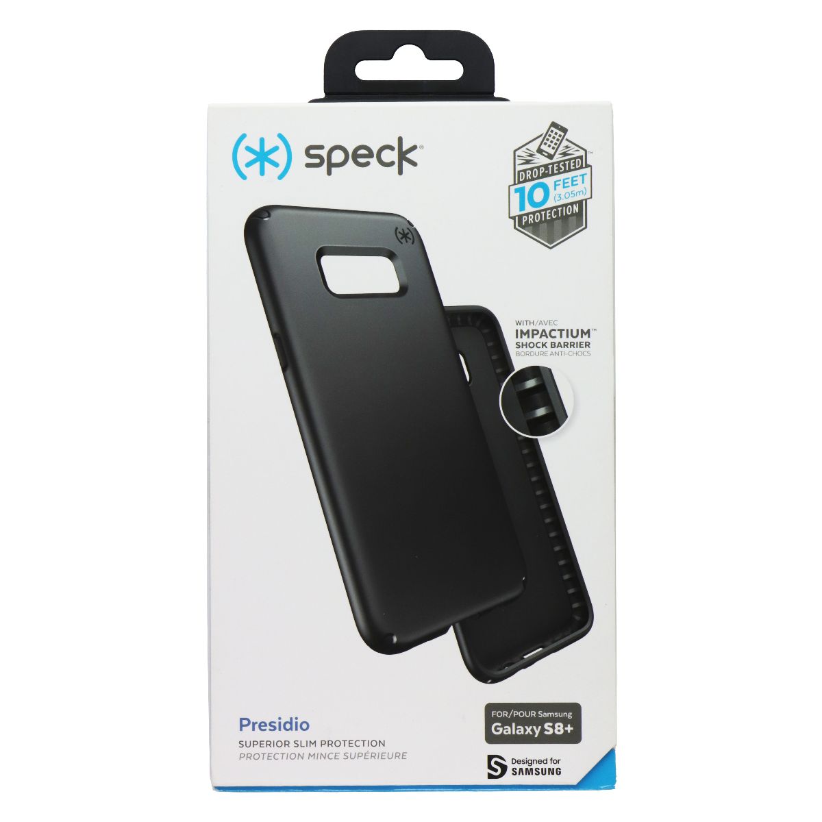 Speck Presidio Series Protective Case Cover for Samsung Galaxy S8 Plus - Black Cell Phone - Cases, Covers & Skins Speck - Simple Cell Bulk Wholesale Pricing - USA Seller
