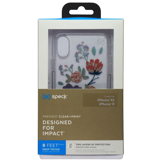 Speck Presidio Clear + Print Series Case for Apple iPhone Xs/X - Clear/Flowers Cell Phone - Cases, Covers & Skins Speck    - Simple Cell Bulk Wholesale Pricing - USA Seller