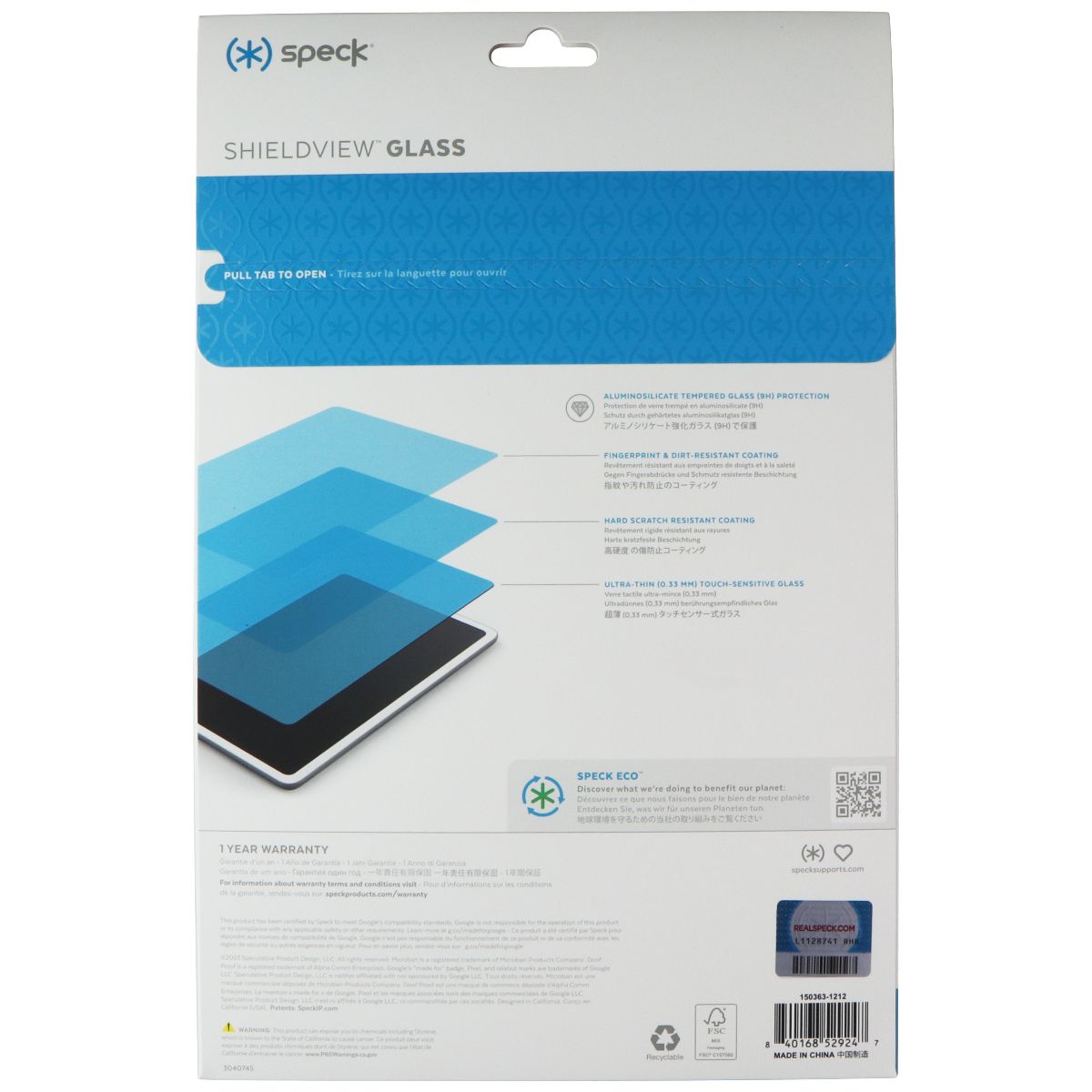 Speck ShieldView Glass Google Pixel Tablet Screen Protector