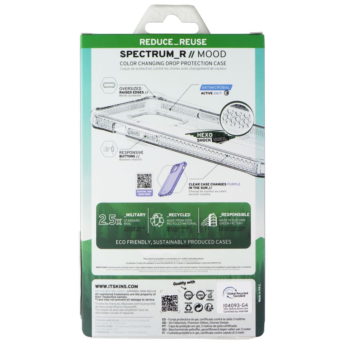 ITSKINS Spectrum_R // Mood Series Case for Apple iPhone 15 Pro - Clear / Purple