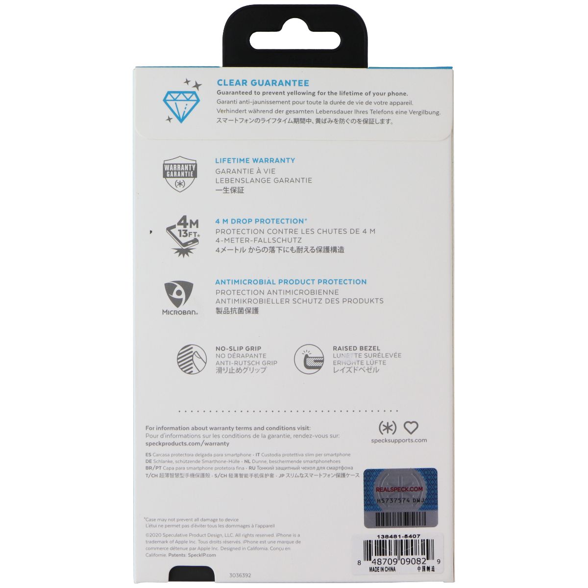 Speck Presidio Perfect Clear Case with Grips for Apple iPhone 12 Mini - Black Cell Phone - Cases, Covers & Skins Speck - Simple Cell Bulk Wholesale Pricing - USA Seller