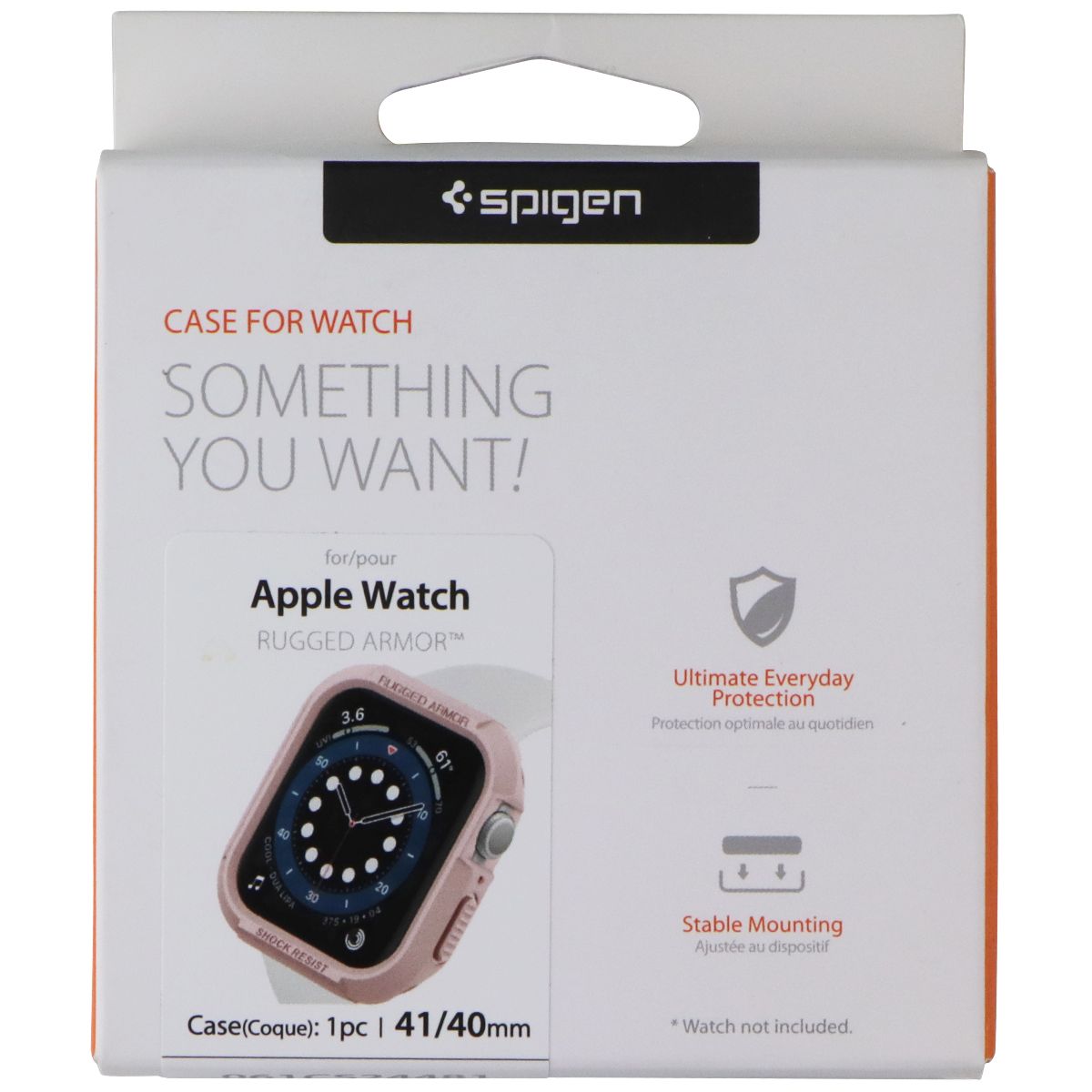 Spigen Rugged Armor Case for Apple Watch 9/8/SE2/7/6/5/4 41-40mm - Rose Gold Smart Watch Accessories - Smart Watch Cases Spigen - Simple Cell Bulk Wholesale Pricing - USA Seller
