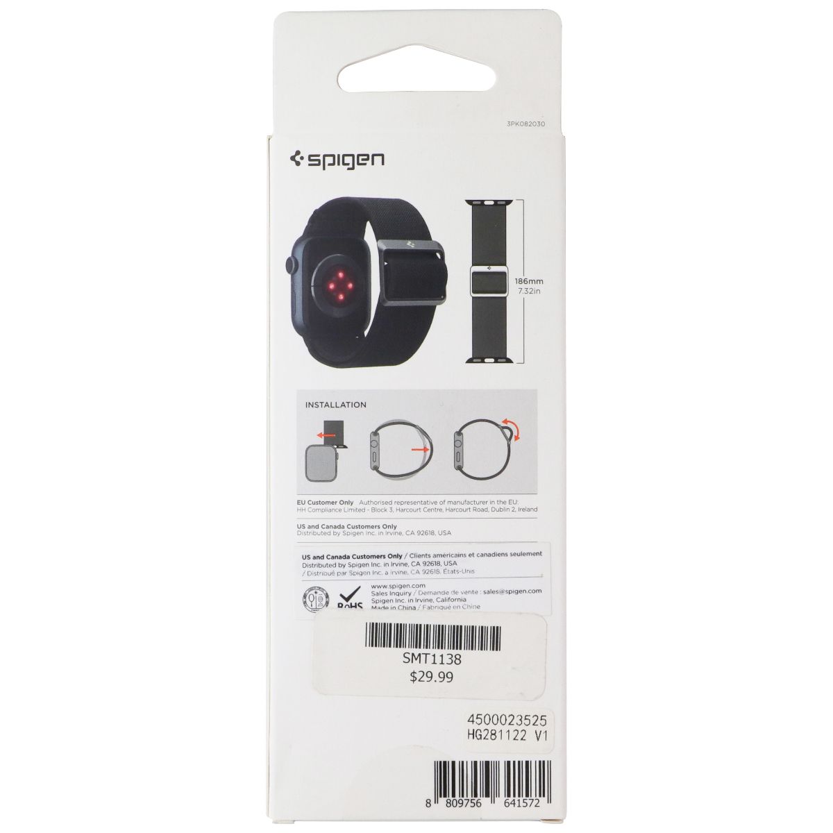Spigen Lite Fit Series Watch Band for Apple Watch 41/40/38mm - Black
