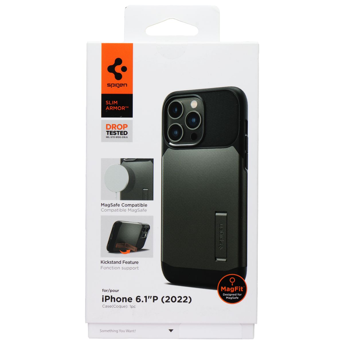 Spigen Slim Armor Case for MagSafe for Apple iPhone 14 Pro - Gunmetal / Black Cell Phone - Cases, Covers & Skins Spigen    - Simple Cell Bulk Wholesale Pricing - USA Seller