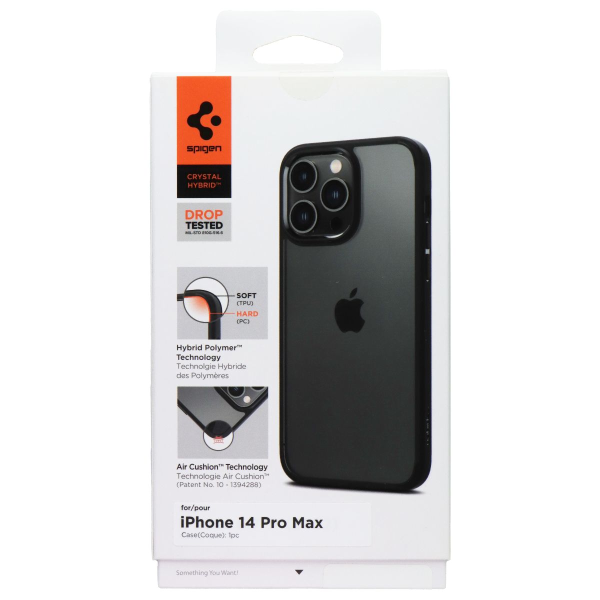 Spigen Crystal Hybrid Series Case for Apple iPhone 14 Pro Max - Black / Clear Cell Phone - Cases, Covers & Skins Spigen - Simple Cell Bulk Wholesale Pricing - USA Seller