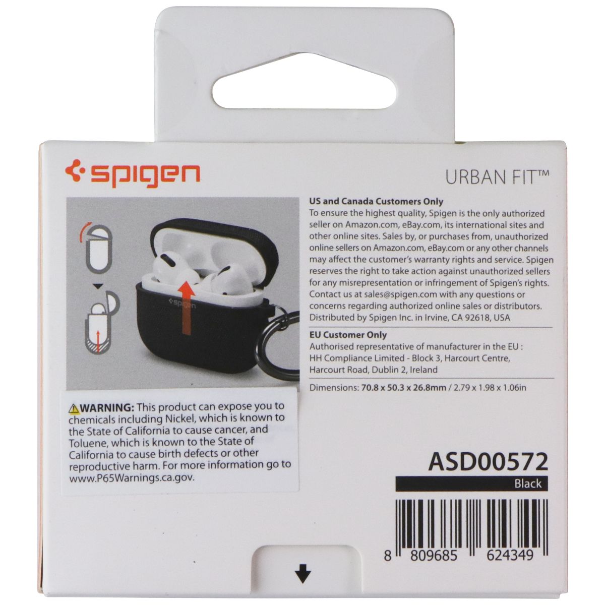 Spigen Urban Fit Series Case with Carabiner for Airpods Pro (2019) - Black iPod, Audio Player Accessories - Cases, Covers & Skins Spigen - Simple Cell Bulk Wholesale Pricing - USA Seller