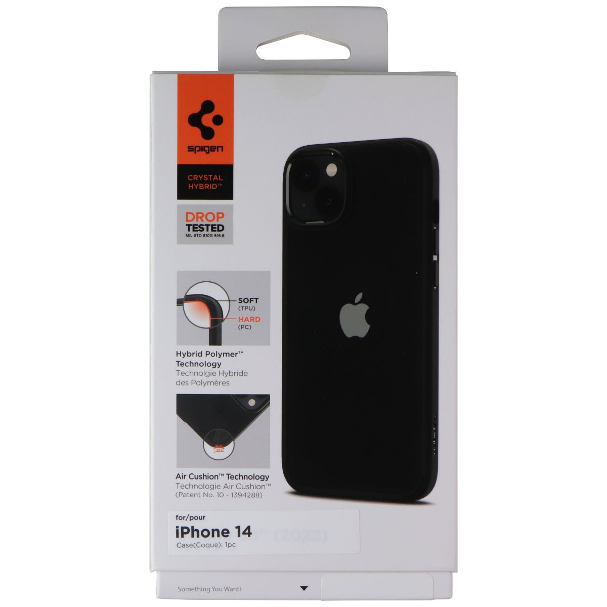 Spigen Crystal Hybrid Air Cushion Case for Apple iPhone 14 - Matte Black / Clear Cell Phone - Cases, Covers & Skins Spigen - Simple Cell Bulk Wholesale Pricing - USA Seller