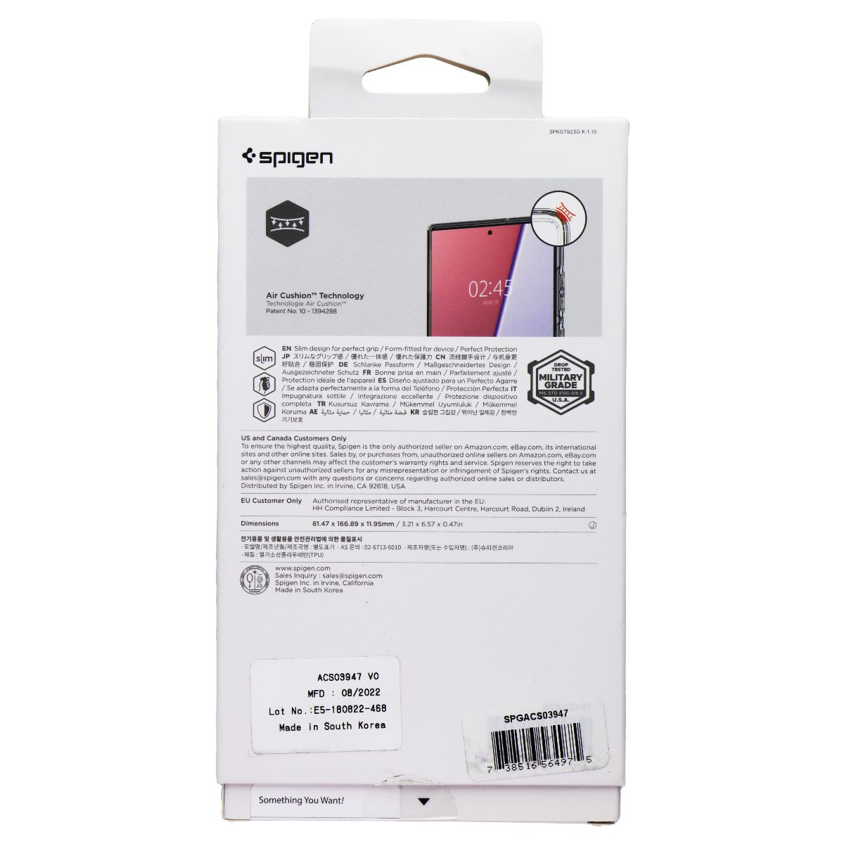 Spigen Crystal Flex Series Case for Samsung Galaxy S22 Ultra - Clear Cell Phone - Cases, Covers & Skins Spigen    - Simple Cell Bulk Wholesale Pricing - USA Seller