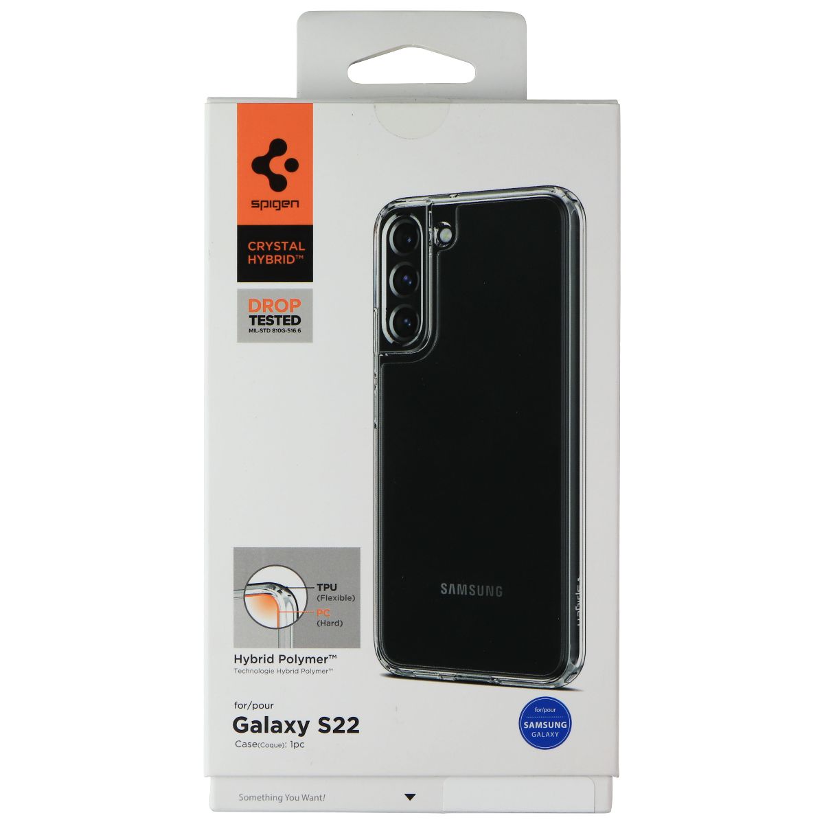 Spigen Crystal Hybrid Series Case for Samsung Galaxy S22 - Clear Cell Phone - Cases, Covers & Skins Spigen    - Simple Cell Bulk Wholesale Pricing - USA Seller