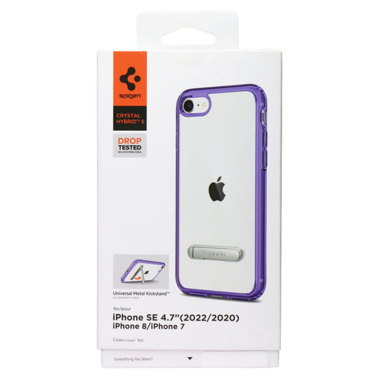 Spigen Crystal Hybrid S Case for Apple iPhone SE (2020-22) / 8 / 7 - Purple Cell Phone - Cases, Covers & Skins Spigen - Simple Cell Bulk Wholesale Pricing - USA Seller