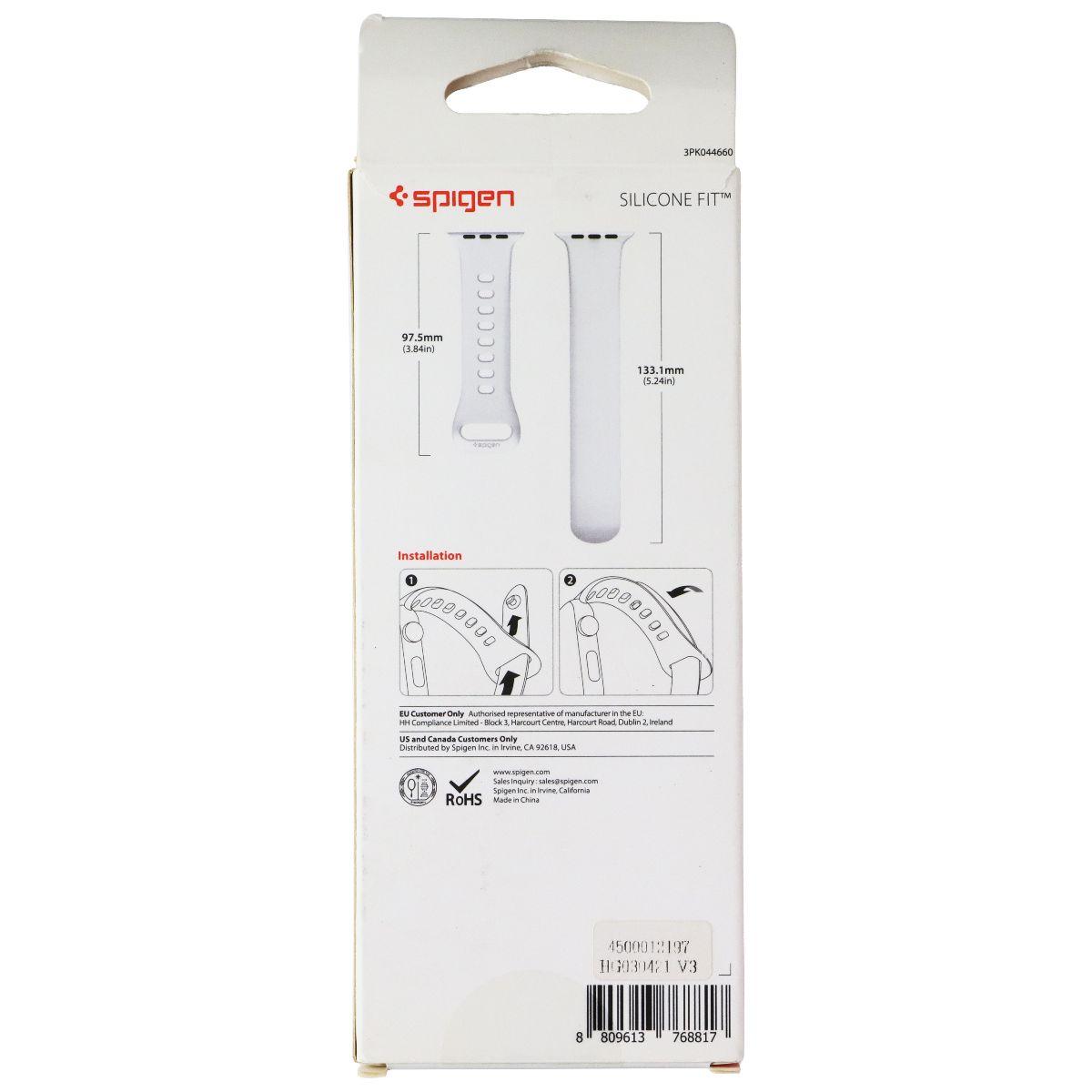 Spigen Silicone Fit Band for Apple Watch (44/42mm, Large Case Sizes) - White