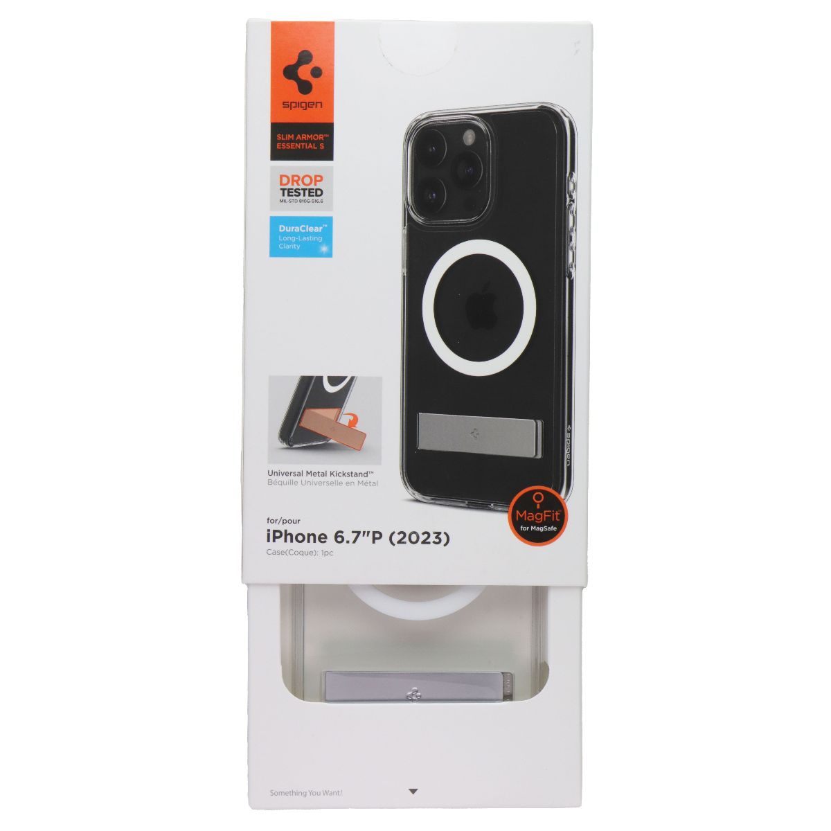 Spigen Slim Armor Essential S Kickstand Case for Apple iPhone 15 Pro Max - Clear Cell Phone - Cases, Covers & Skins Spigen - Simple Cell Bulk Wholesale Pricing - USA Seller