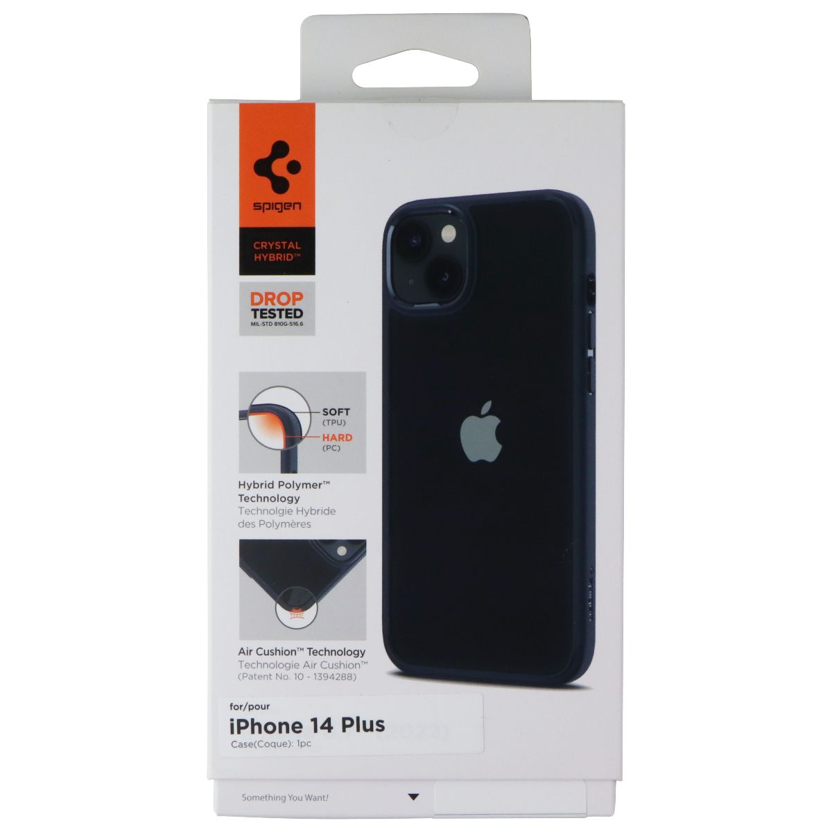 Spigen Crystal Hybrid Series Case for Apple iPhone 14 Plus - Clear/Navy Blue Cell Phone - Cases, Covers & Skins Spigen - Simple Cell Bulk Wholesale Pricing - USA Seller