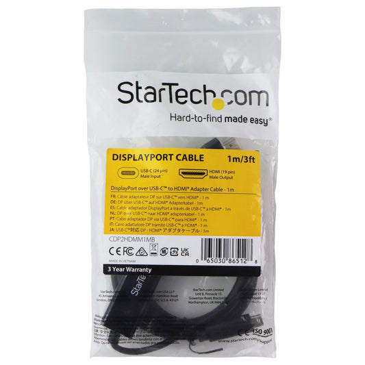 Star Tech 3 Foot USB-C to HDMI Display Port Cable (4K 30Hz) - Black
