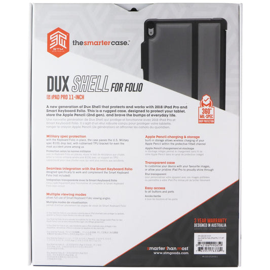 STM Dux Shell Folio Case for Apple iPad Pro 11-inch (2018) - Black iPad/Tablet Accessories - Cases, Covers, Keyboard Folios STM - Simple Cell Bulk Wholesale Pricing - USA Seller