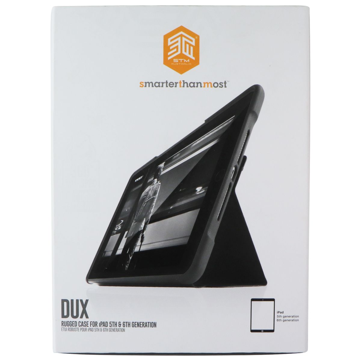 SmarterThanMost Dux Rugged Case for Apple iPad 5th & 6th Gen - Black/Gray iPad/Tablet Accessories - Cases, Covers, Keyboard Folios STM - Simple Cell Bulk Wholesale Pricing - USA Seller