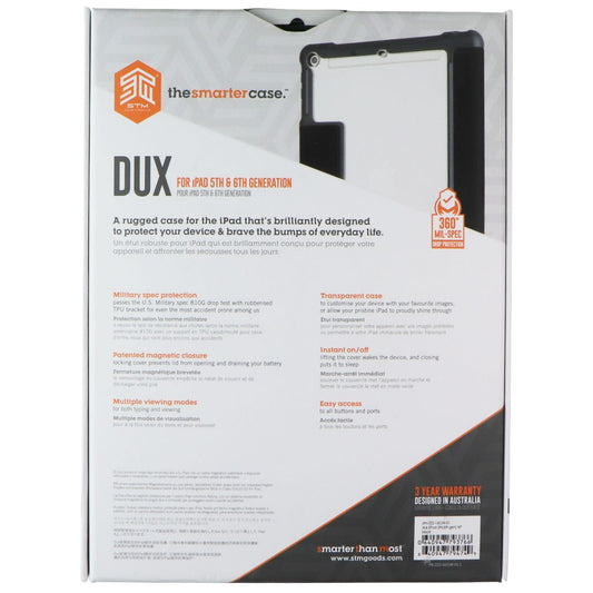 SmarterThanMost Dux Rugged Case for Apple iPad 5th & 6th Gen - Black/Gray