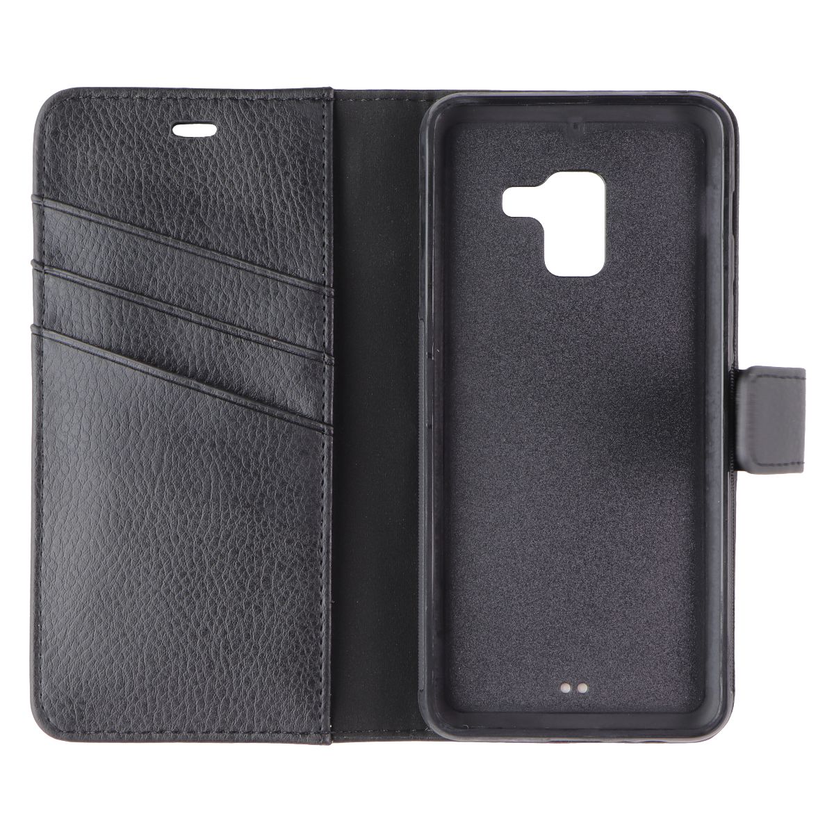 StrongNFree Moderna Plus Series 2-in-1 Wallet Case for Galaxy A8 (2018) - Black Cell Phone - Cases, Covers & Skins StrongNFree - Simple Cell Bulk Wholesale Pricing - USA Seller