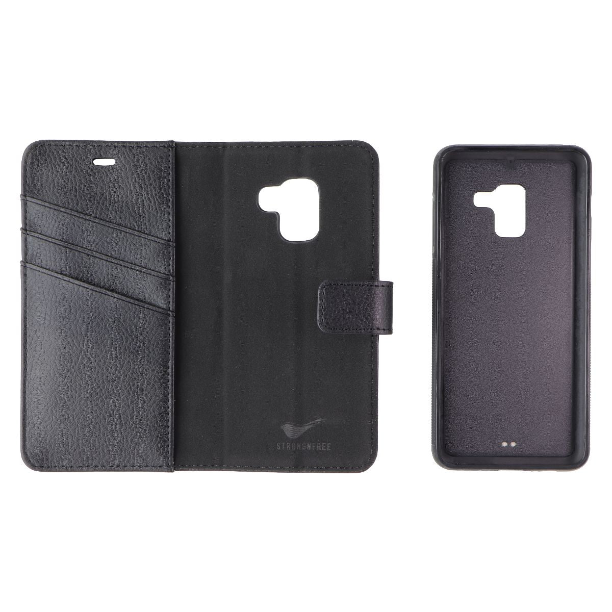 StrongNFree Moderna Plus Series 2-in-1 Wallet Case for Galaxy A8 (2018) - Black Cell Phone - Cases, Covers & Skins StrongNFree - Simple Cell Bulk Wholesale Pricing - USA Seller