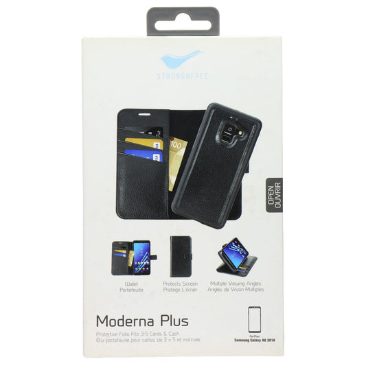 StrongNFree Moderna Plus Series 2-in-1 Wallet Case for Galaxy A8 (2018) - Black Cell Phone - Cases, Covers & Skins StrongNFree    - Simple Cell Bulk Wholesale Pricing - USA Seller