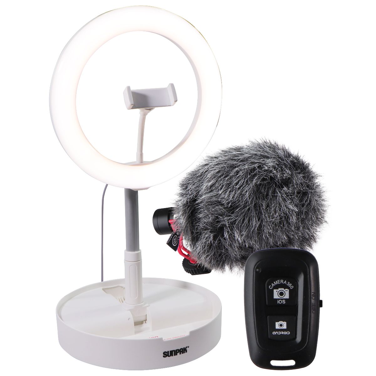 Sunpak - Folding Vlogging Kit with Boya Cardioid Microphone Large LED Ring Light TV, Video & Audio Accessories - Other TV, Video & Audio Accs Sunpak - Simple Cell Bulk Wholesale Pricing - USA Seller