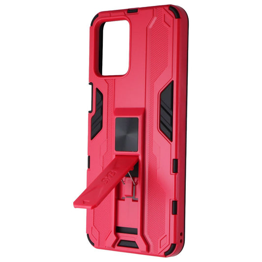 SYB Rugged Kickstand Case for Motorola Moto G 5G (2023) - Red / Black