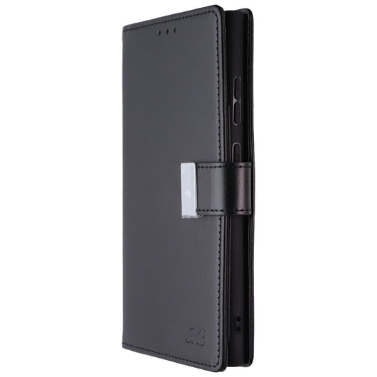 SYB Tech Accessory Folio Case for Samsung Galaxy S24 Ultra - Black Leather Cell Phone - Cases, Covers & Skins SYB - Simple Cell Bulk Wholesale Pricing - USA Seller
