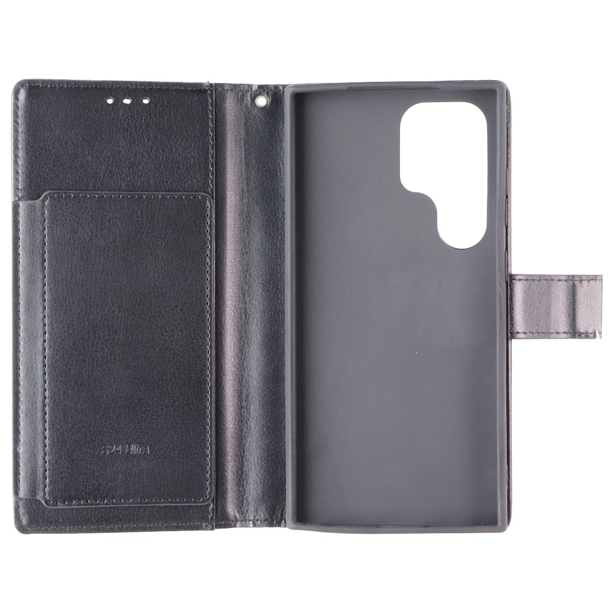 SYB Tech Accessory Folio Case for Samsung Galaxy S24 Ultra - Black Leather Cell Phone - Cases, Covers & Skins SYB - Simple Cell Bulk Wholesale Pricing - USA Seller
