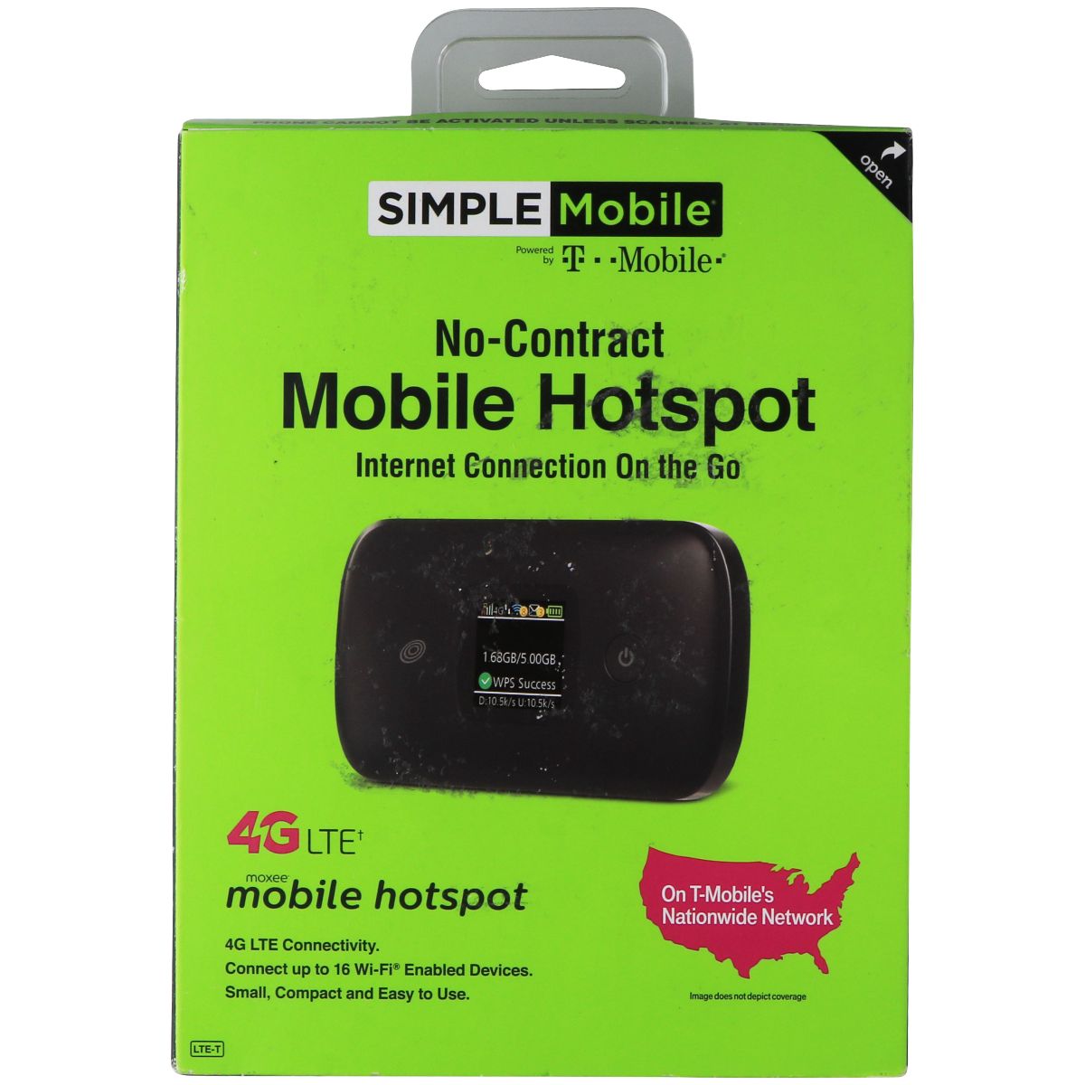 T-Mobile (Moxee 4G LTE) Simple Mobile No-Contract Mobile Hotspot - Black Networking - Mobile Broadband Devices T-Mobile    - Simple Cell Bulk Wholesale Pricing - USA Seller