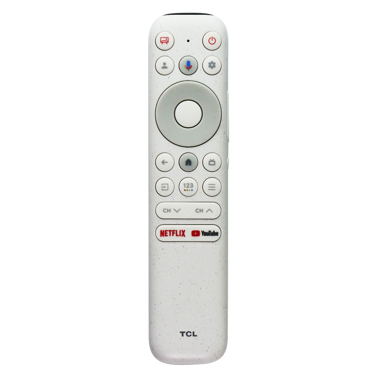 TCL Voice Remote Control (RC902N) w/ Netflix and YouTube Hot Keys - White TV, Video & Audio Accessories - Remote Controls TCL - Simple Cell Bulk Wholesale Pricing - USA Seller