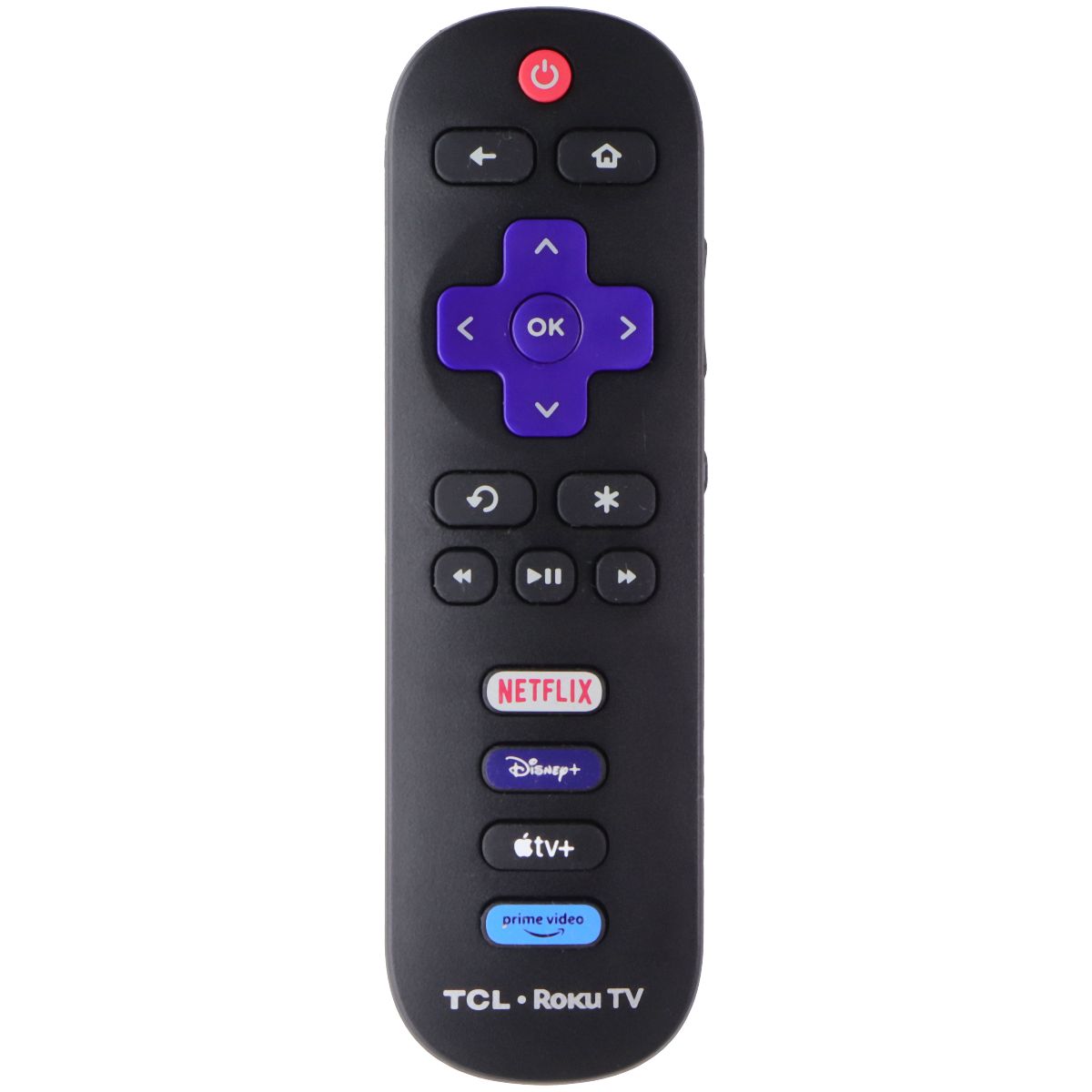 TCL Roku Remote with Netflix/Disney+/Apple+/Prime Video Hot Keys (RC280) - Black TV, Video & Audio Accessories - Remote Controls TCL - Simple Cell Bulk Wholesale Pricing - USA Seller