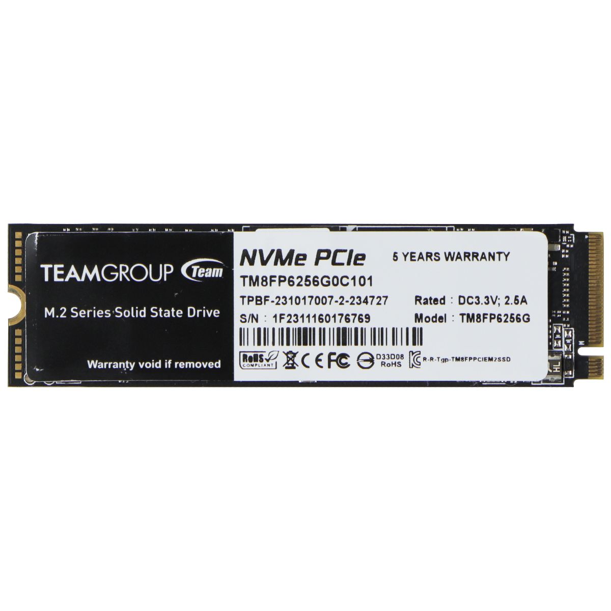 TEAMGROUP 256GB NVMe PCIe M.2 SSD (TM8FP6256G) Digital Storage - Solid State Drives TeamGroup    - Simple Cell Bulk Wholesale Pricing - USA Seller