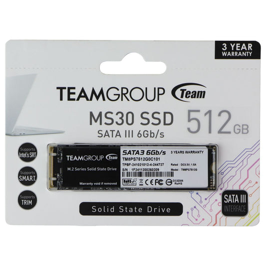 TeamGroup (512GB) MS30 M.2 Solid State Drive Internal SATA III 6Gb/s Digital Storage - Solid State Drives TeamGroup - Simple Cell Bulk Wholesale Pricing - USA Seller