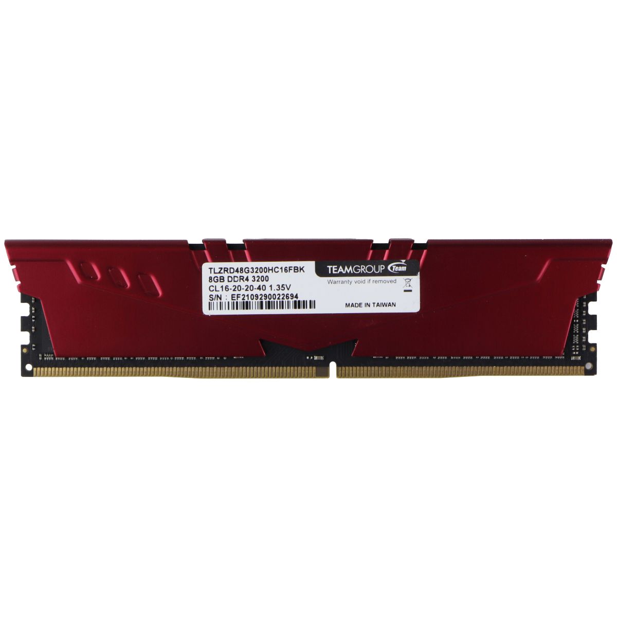 TeamGroup T-Force Vulcan Z (8GB) DDR4-3200 RAM (TLZRD48G3200HC16FBK) - Red Computer Parts - Memory (RAM) TeamGroup    - Simple Cell Bulk Wholesale Pricing - USA Seller
